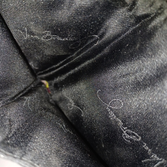 VERA BRADLEY Euro Wallet Small Trifold Pirouette Black Pink Floral Quilted - Picture 4 of 5